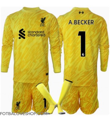 Liverpool Alisson Becker #1 Brankářské Dětské Alternativní Dres 2024-25 Dlouhý Rukáv (+ trenýrky)